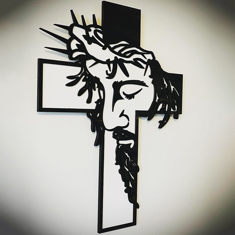 Spiritual Cross Metal Wall Decor Jesus Symbol