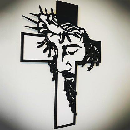 Spiritual Cross Metal Wall Decor Jesus Symbol