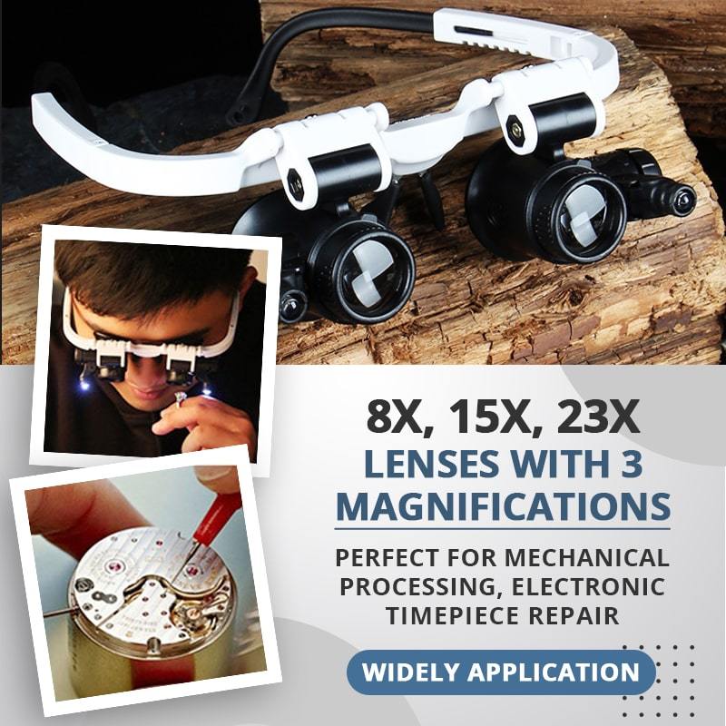 Magnifying LED Reading Glasses 8x 15x 23x