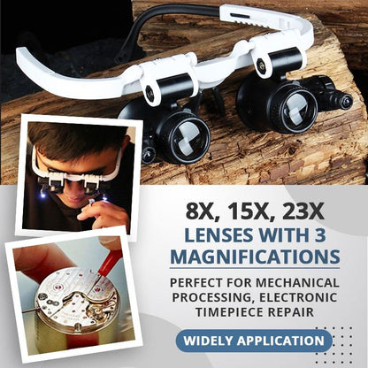 Magnifying LED Reading Glasses 8x 15x 23x