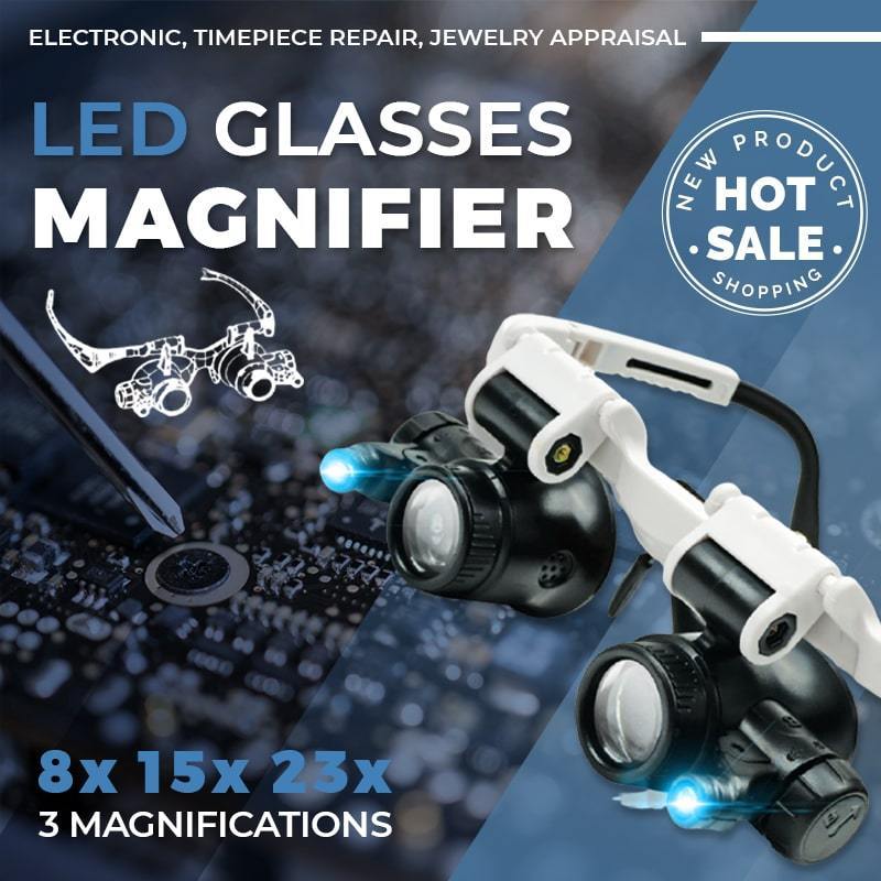 Magnifying LED Reading Glasses 8x 15x 23x - Luxicro