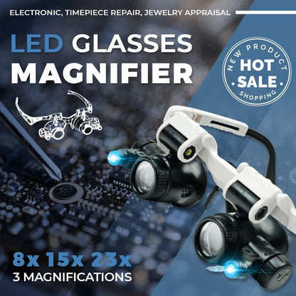 Magnifying LED Reading Glasses 8x 15x 23x - Luxicro