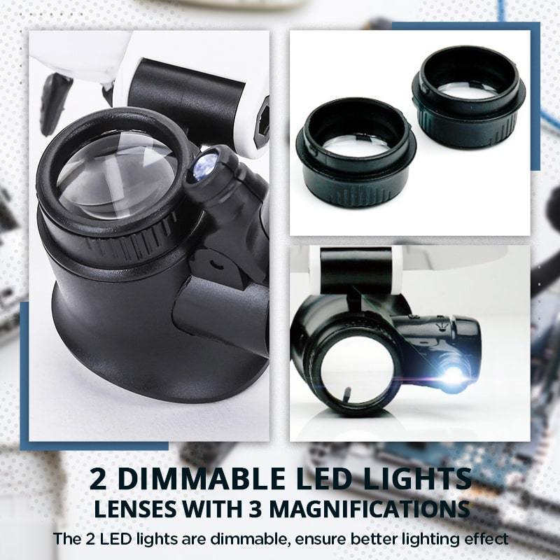 Magnifying LED Reading Glasses 8x 15x 23x