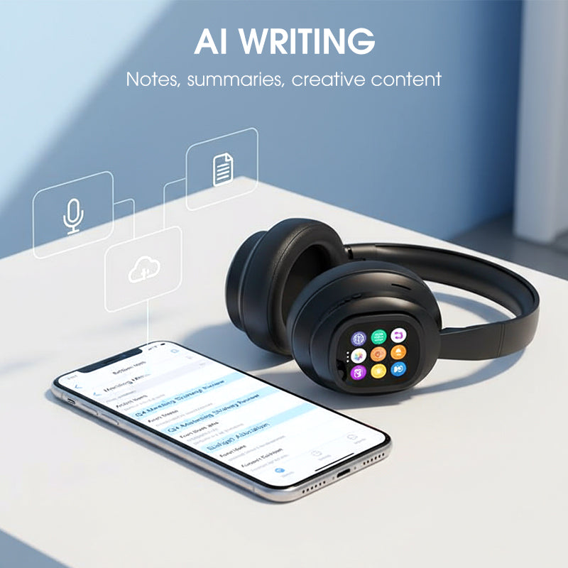Smart Bluetooth Headphones with Mic and Noise Cancellation
