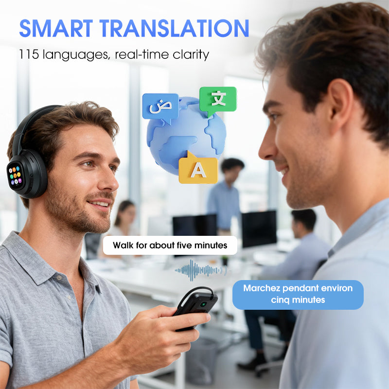 Smart Bluetooth Headphones with Mic and Noise Cancellation