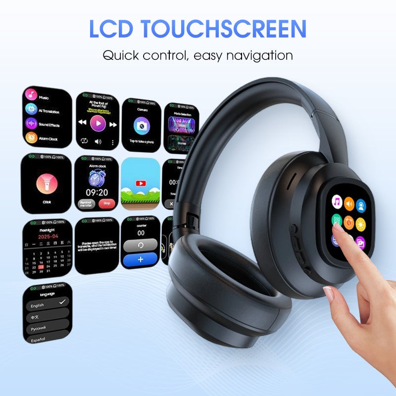Smart Bluetooth Headphones with Mic and Noise Cancellation