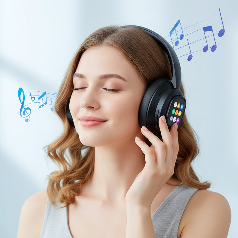 Smart Bluetooth Headphones with Mic and Noise Cancellation