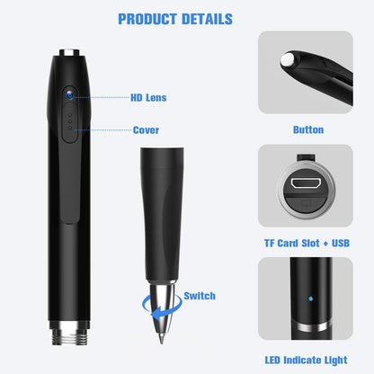 Compact Spy Pen Camera | Portable Audio Video Recorder