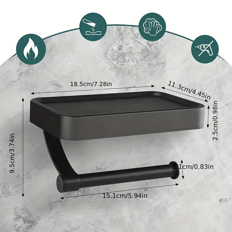 Space Saving Toilet Paper Holder with Storage