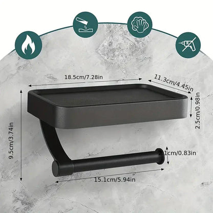 Space Saving Toilet Paper Holder with Storage