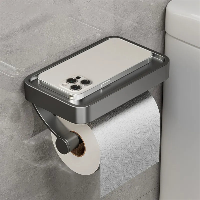 Space Saving Toilet Paper Holder with Storage