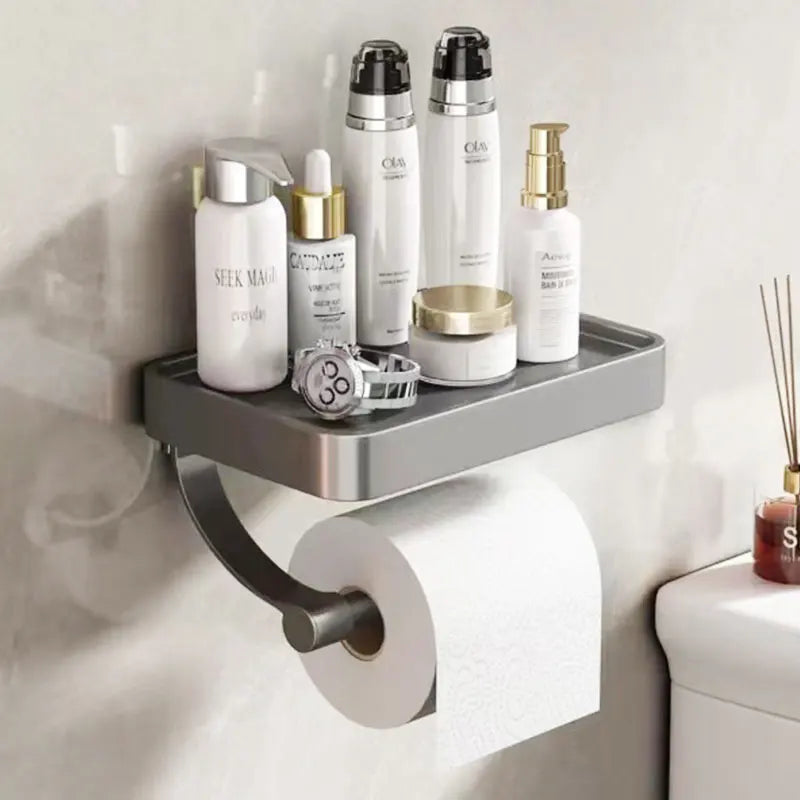 Space Saving Toilet Paper Holder with Storage