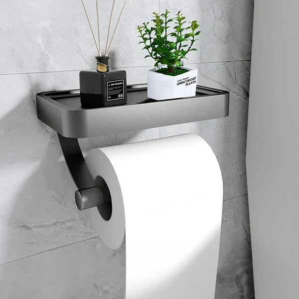 Space Saving Toilet Paper Holder with Storage