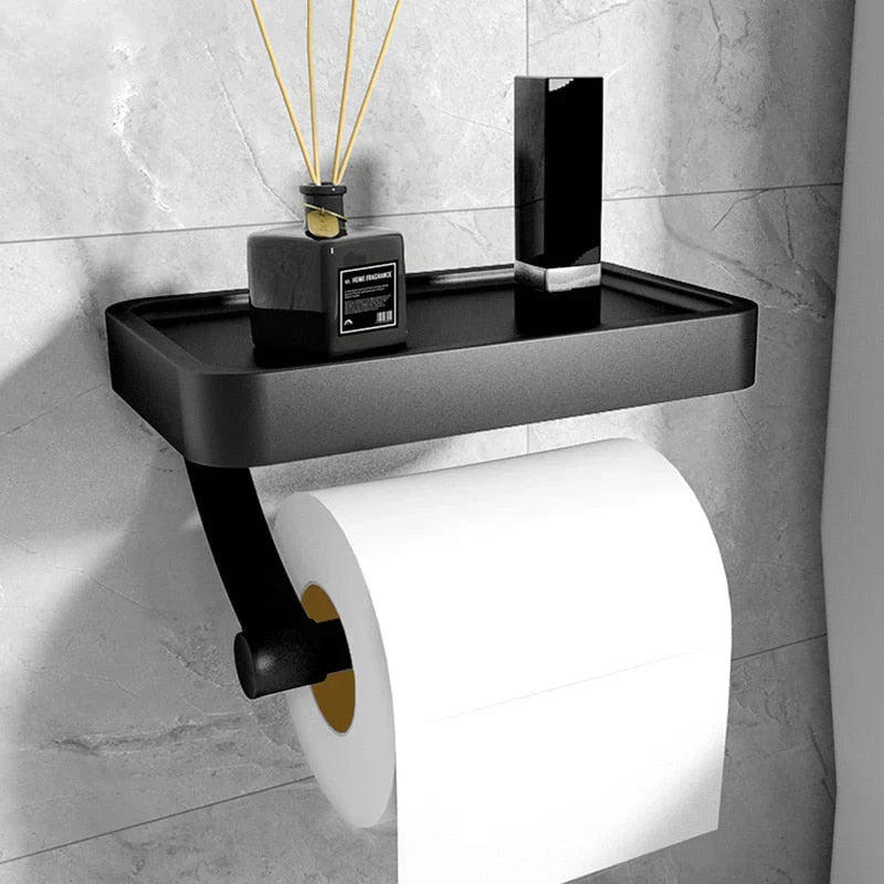 Space Saving Toilet Paper Holder with Storage - Luxicro