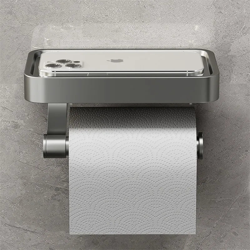 Space Saving Toilet Paper Holder with Storage