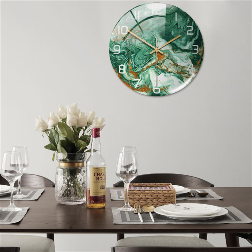 Elegant Marble Effect Wall Clock - Luxicro