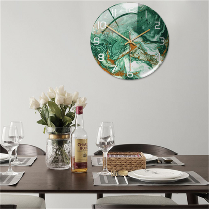 Elegant Marble Effect Wall Clock - Luxicro