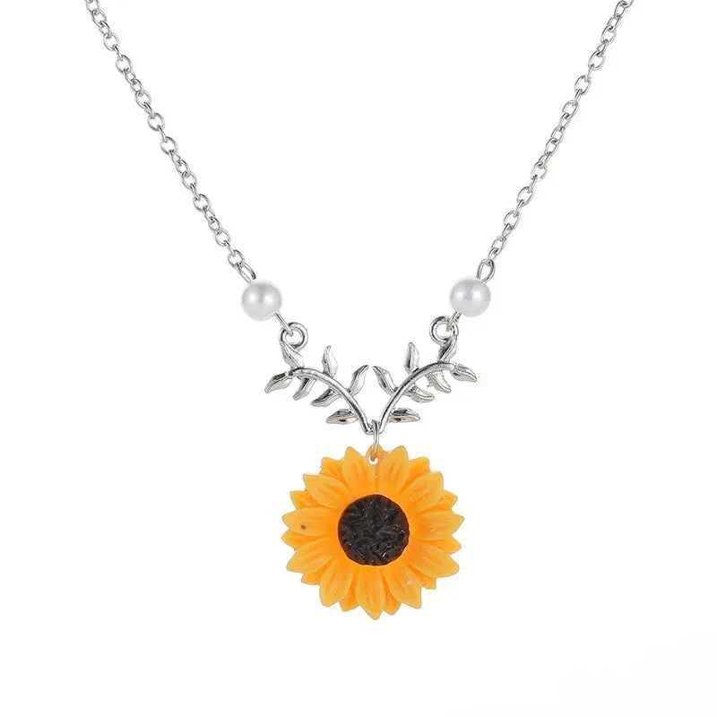 Colorful Flower Drop Necklace