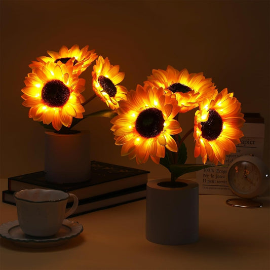 Bright Floral Table Lamp with LED Lights - Luxicro