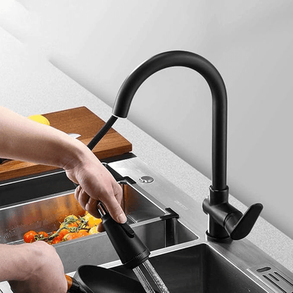 Stylish Single Handle Kitchen Faucet with Spray Nozzle