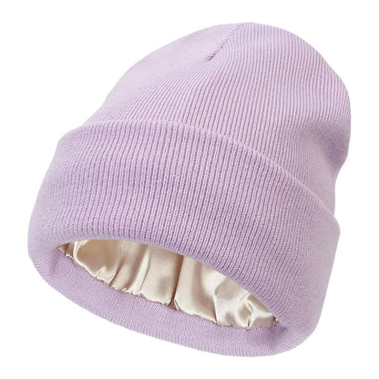 Soft Silk Winter Beanie - Warm Hair Protection Hat