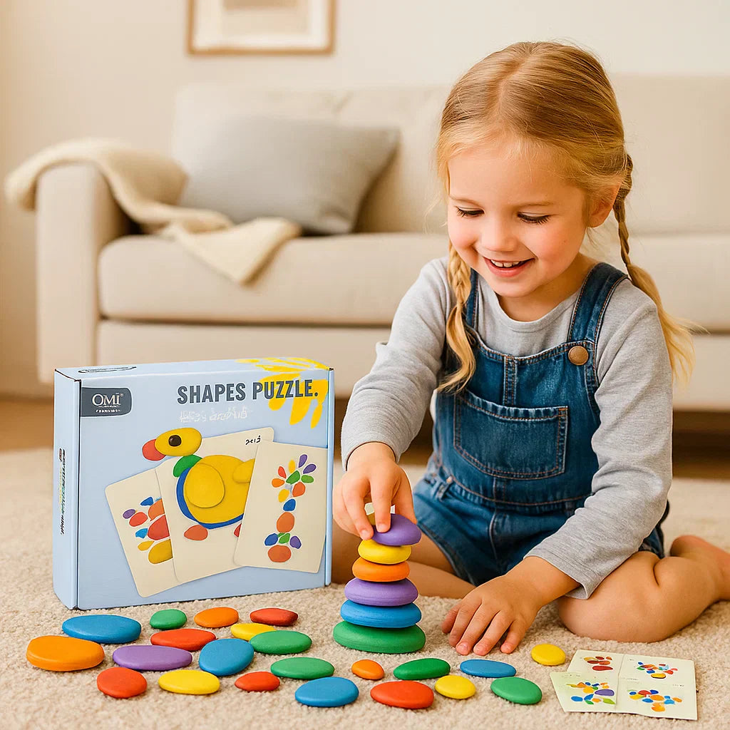 Educational Wood Shape Sorting Puzzle Toy - Luxicro