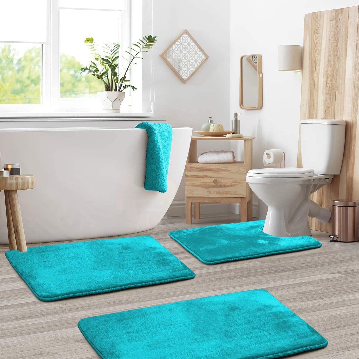 Plush Soft Memory Foam Bathroom Mat - 3 Piece Set