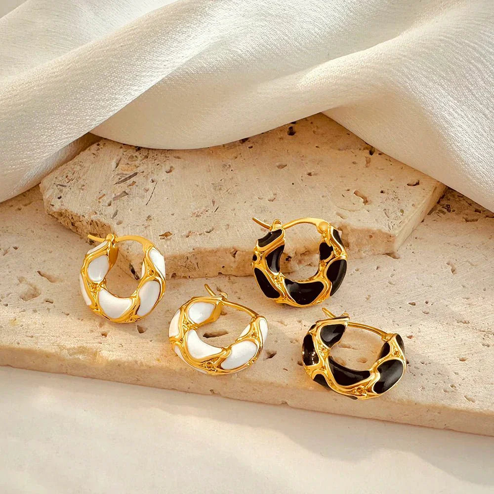 Glamorous Silver Thick Hoop Earrings