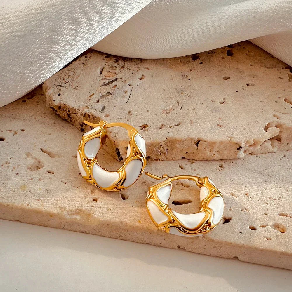 Glamorous Silver Thick Hoop Earrings