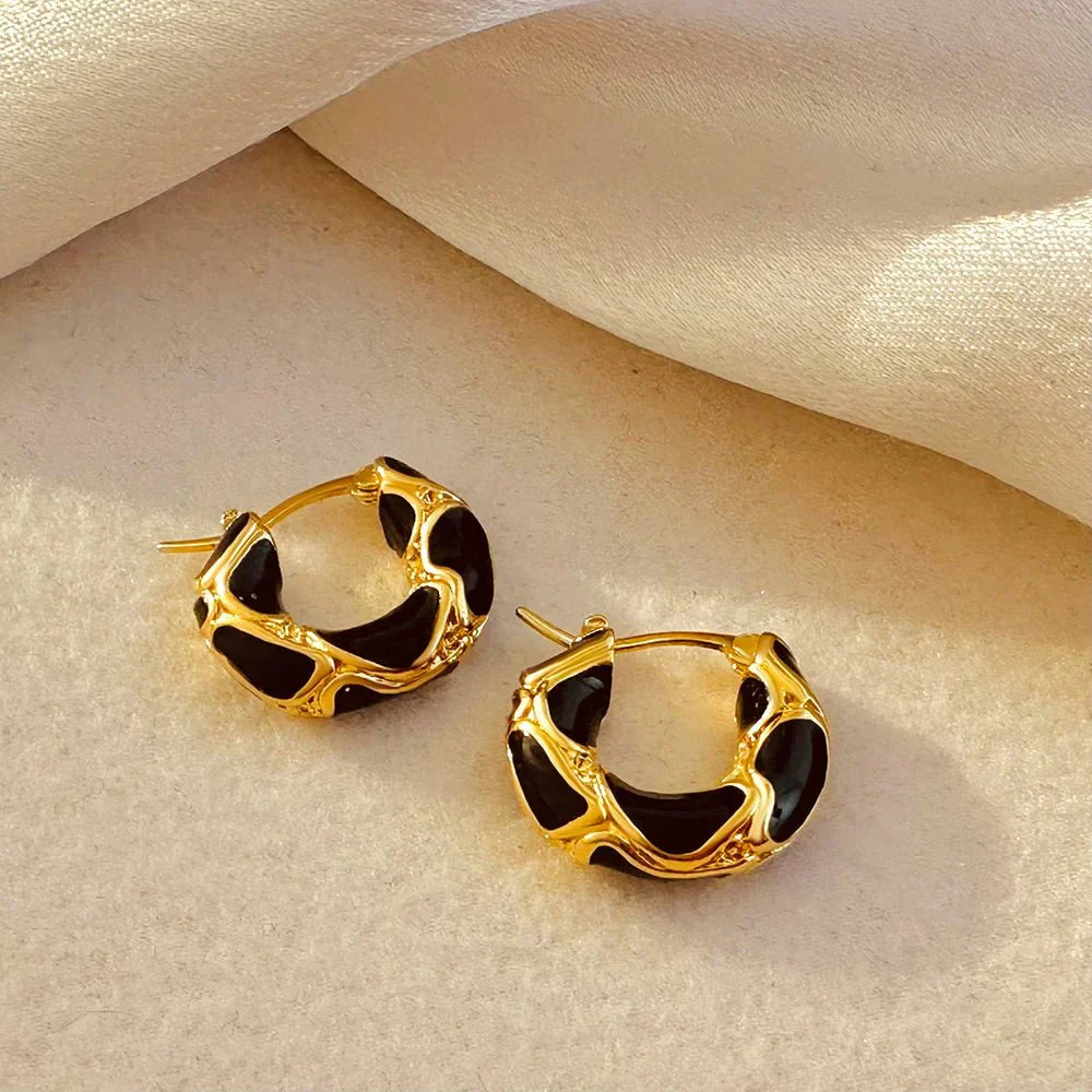 Glamorous Silver Thick Hoop Earrings