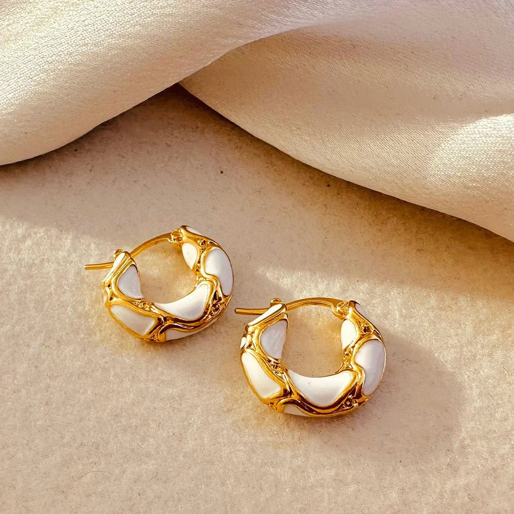 Glamorous Silver Thick Hoop Earrings