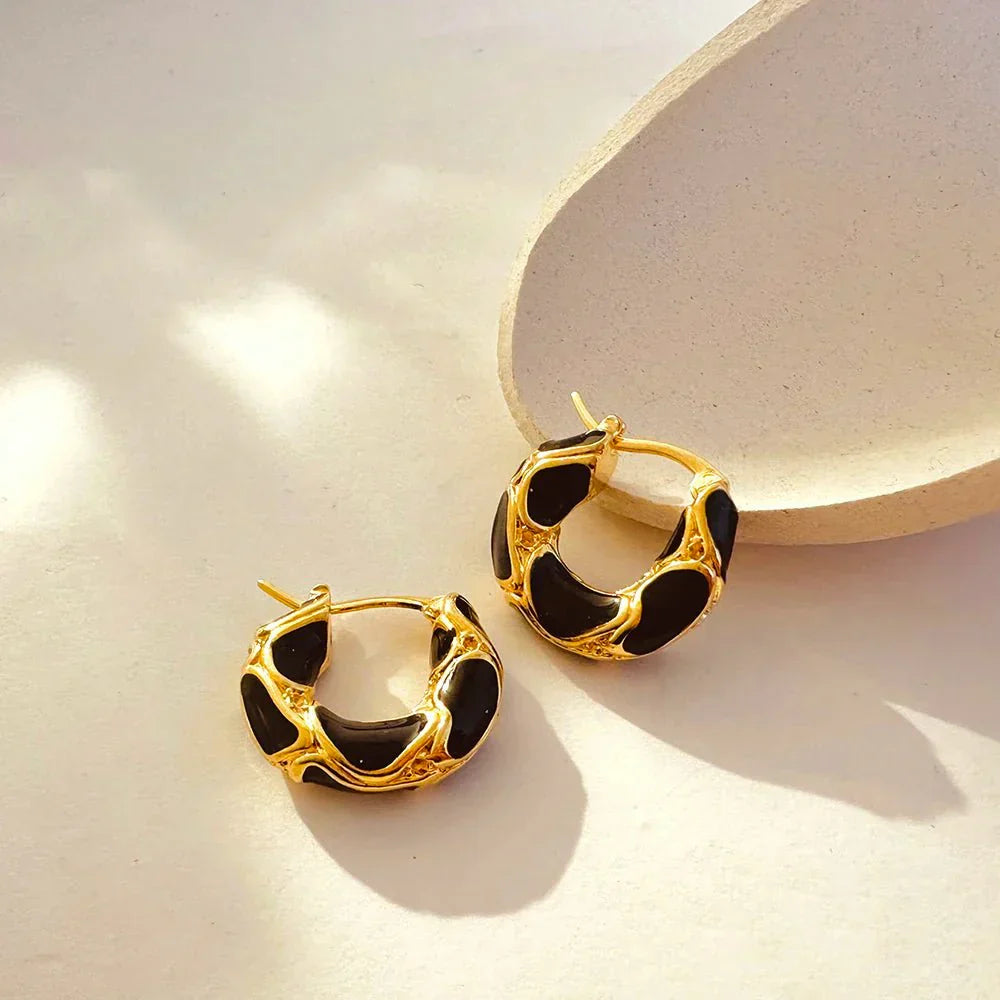 Shiny Gold Plated Hoop Earrings - Luxicro
