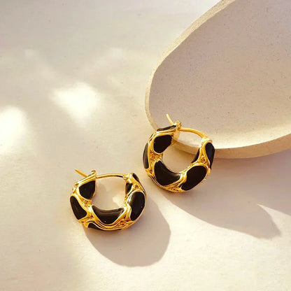 Shiny Gold Plated Hoop Earrings - Luxicro