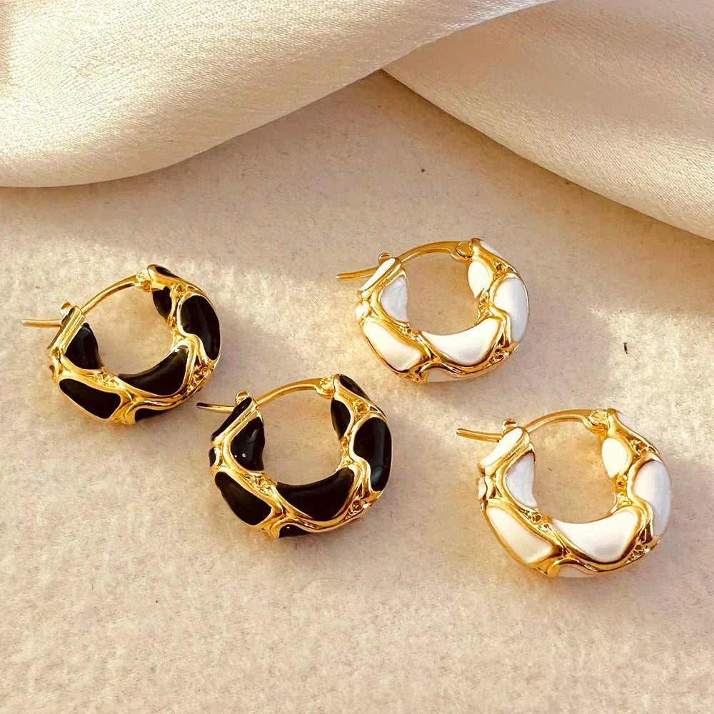Glamorous Silver Thick Hoop Earrings