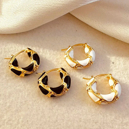Glamorous Silver Thick Hoop Earrings