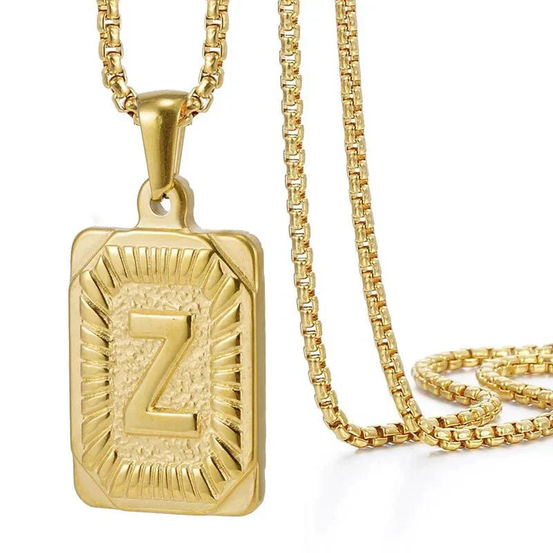 Custom Engraved Monogram Bar Necklace