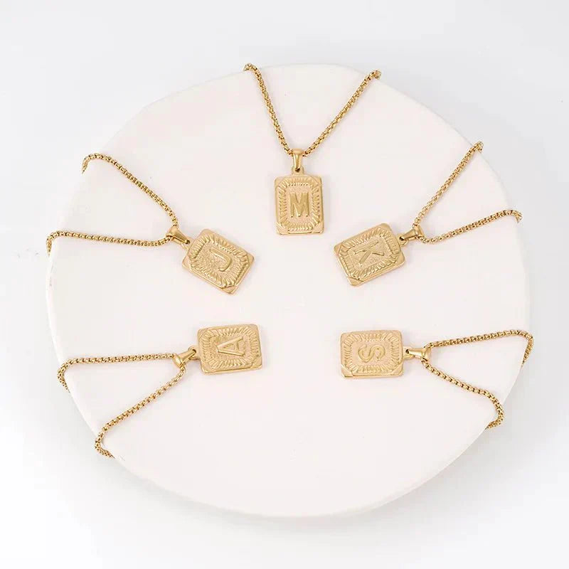 Custom Engraved Monogram Bar Necklace