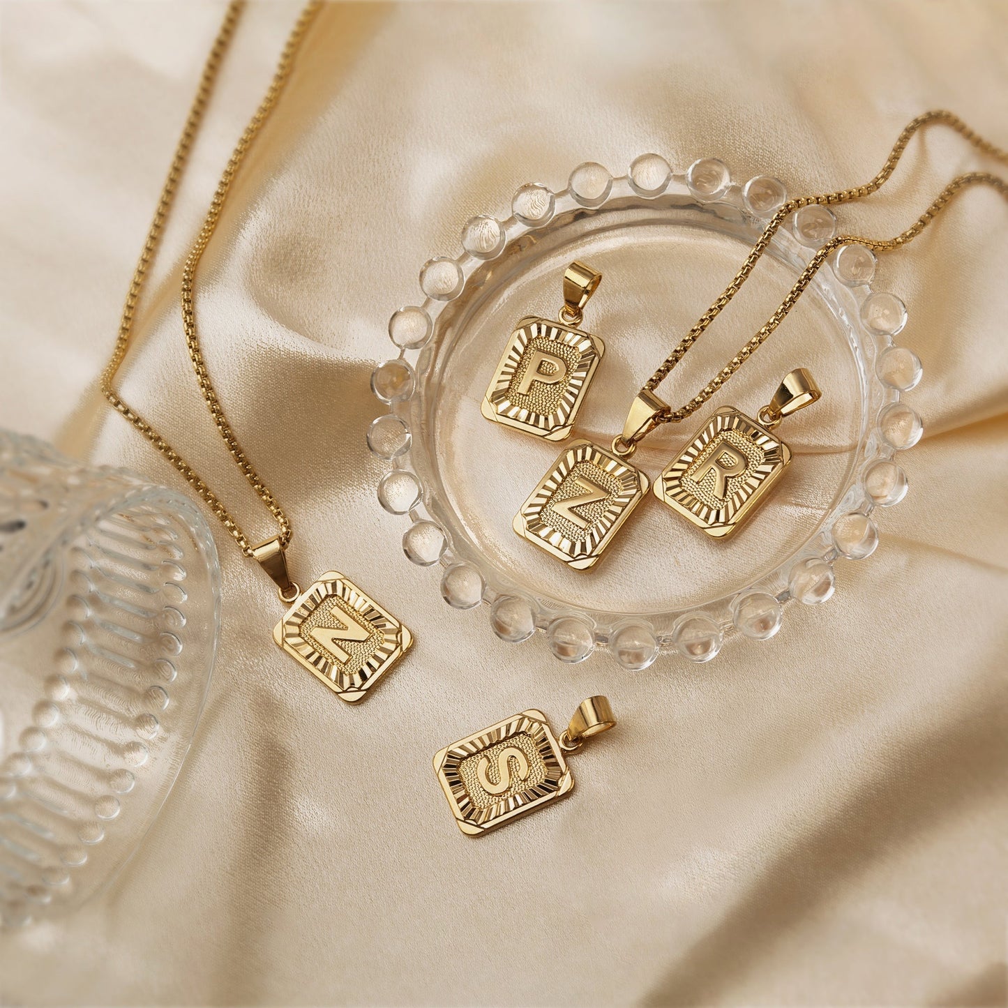 Custom Engraved Monogram Bar Necklace