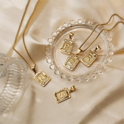 Custom Engraved Monogram Bar Necklace
