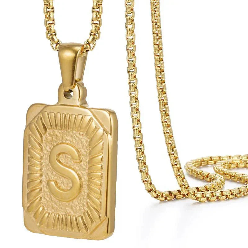Custom Engraved Monogram Bar Necklace
