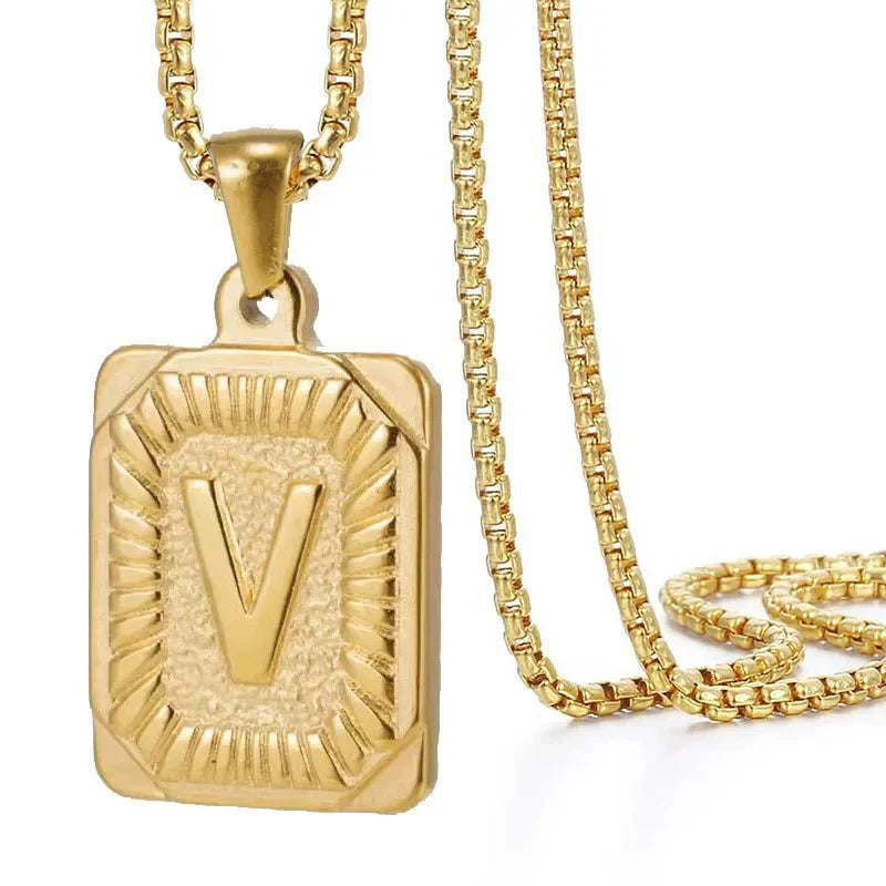 Custom Engraved Monogram Bar Necklace