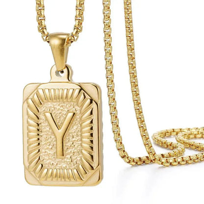 Custom Engraved Monogram Bar Necklace