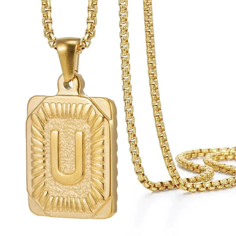 Custom Monogrammed Patterned Bar Necklace