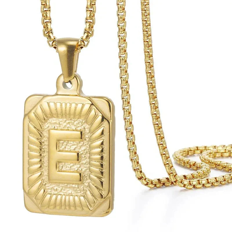 Custom Engraved Monogram Bar Necklace