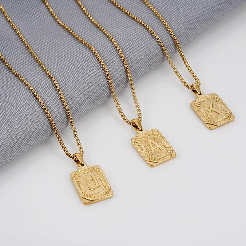Custom Engraved Monogram Bar Necklace