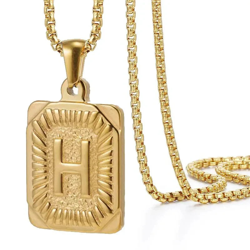 Custom Engraved Monogram Bar Necklace