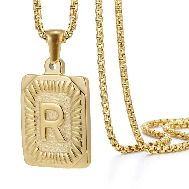 Custom Engraved Monogram Bar Necklace