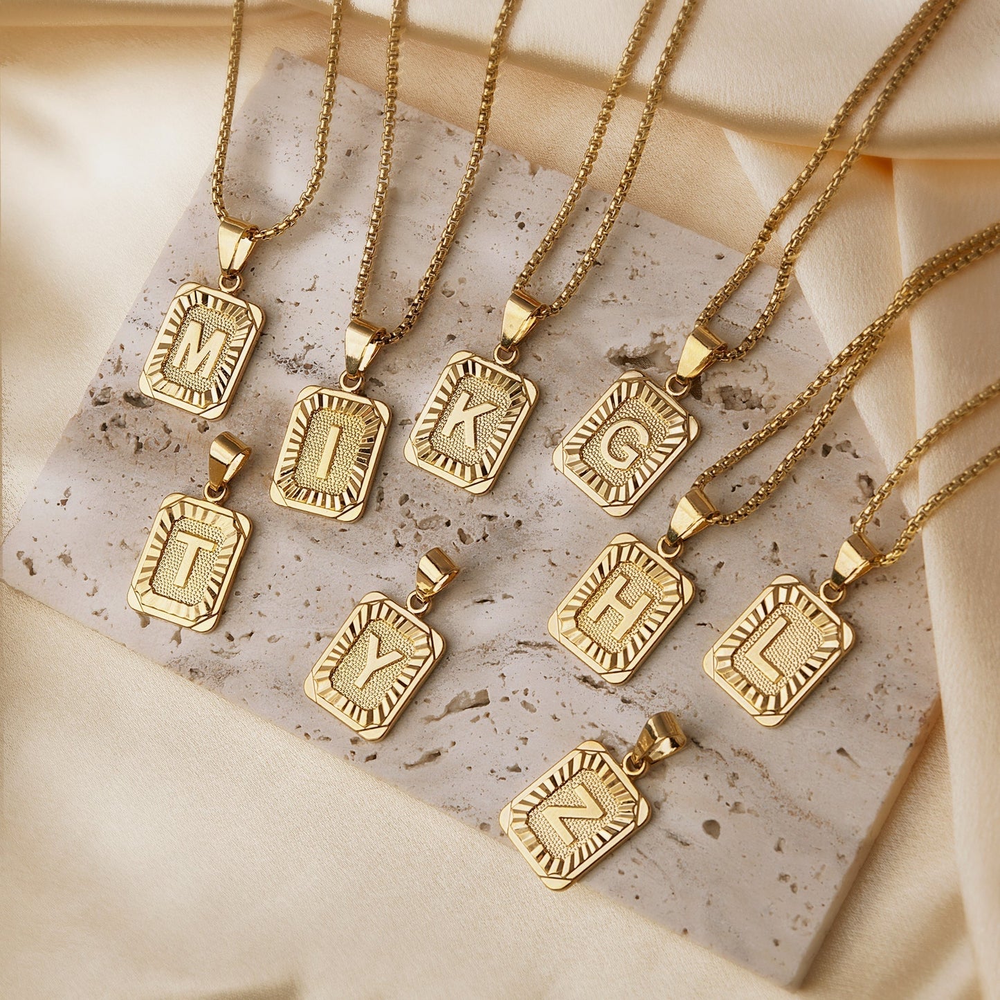 Custom Engraved Monogram Bar Necklace