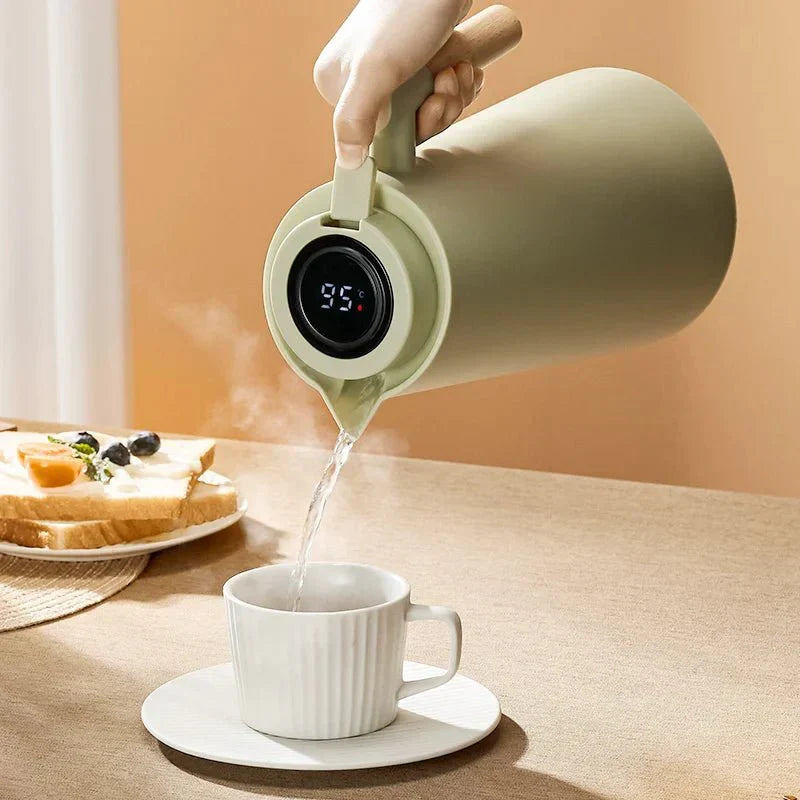 Thermal Coffee Carafe with Digital Temp Control - Luxicro