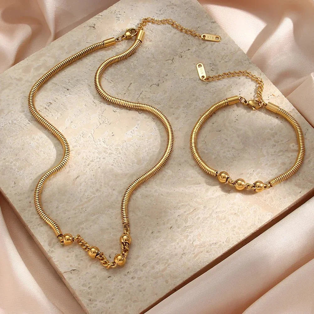 Statement Link Beaded Jewelry Set